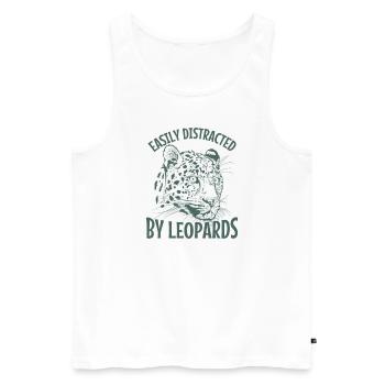 Easily Distracted by Leopards Raubkatze - Männer Premium Bio Tank Top - Weiß - Vorne - AI Model Male 178 light (178cm)