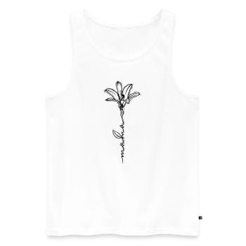 Mom as a flower stalk Mother's Day - Men's Premium Organic Tank Top - white - Front - AI Model Male 178 light (178cm)