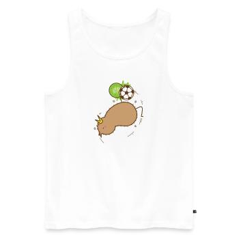 Kiwi with drop back bird and fruit - Men's Premium Organic Tank Top - white - Front - AI Model Male 178 light (178cm)
