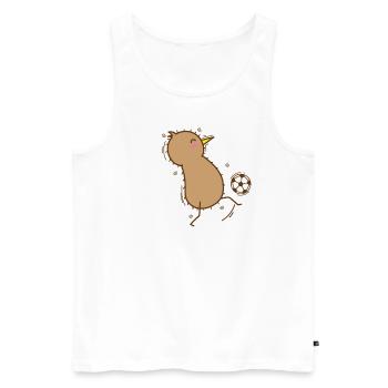 Un oiseau kiwi joue au football - Débardeur bio Premium Homme - blanc - Devant - AI Model Male 178 light (178cm)