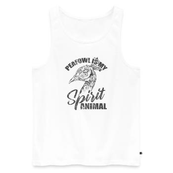Le paon est mon faisan d’oiseau animal spirituel - Débardeur bio Premium Homme - blanc - Devant - Michal (187cm)