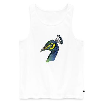 Pfau Vogel Farben Tier Tierpark - Männer Premium Bio Tank Top - Weiß - Vorne - AI Model Male 178 light (178cm)