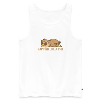 Napping like a Pro Pajama Pajamas - Men's Premium Organic Tank Top - white - Front - AI Model Male 178 light (178cm)