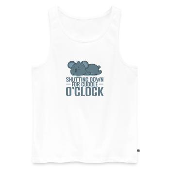 Shutting down for cuddle o'Clock Pyjama - Männer Premium Bio Tank Top - Weiß - Vorne - AI Model Male 178 light (178cm)