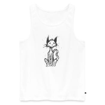 Gothic Cat Horror Melancholy - Men's Premium Organic Tank Top - white - Front - AI Model Male 178 light (178cm)