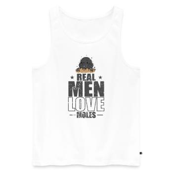 Real Men Love Moles Animal Earthen Hill - Men's Premium Organic Tank Top - white - Front - AI Model Male 178 light (178cm)