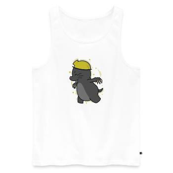 Construction Worker Mole Animal Earthen Mound - Men's Premium Organic Tank Top - white - Front - AI Model Male 178 light (178cm)