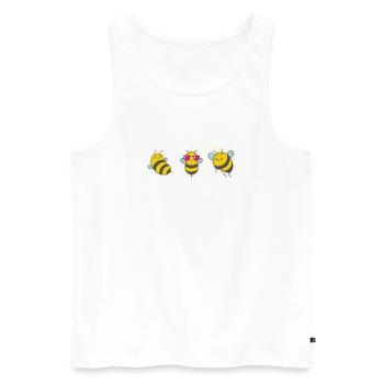 Trois abeilles fraîches animaux nature - Débardeur bio Premium Homme - blanc - Devant - Michal (187cm)