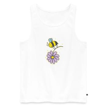 Abeille avec des animaux à fleurs Nature Miel - Débardeur bio Premium Homme - blanc - Devant - AI Model Male 178 light (178cm)