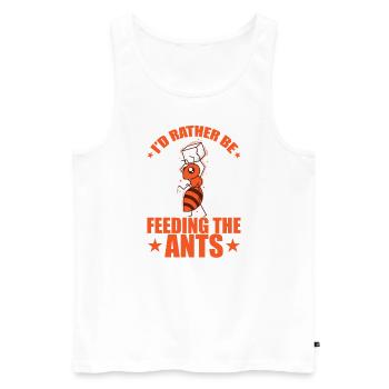 Je préfère nourrir les insectes fourmis - Débardeur bio Premium Homme - blanc - Devant - AI Model Male 178 light (178cm)