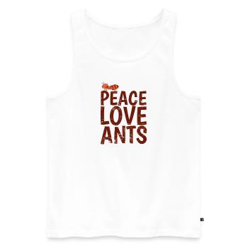 Peace Love Fourmis rampantes insectes rampants - Débardeur bio Premium Homme - blanc - Devant - AI Model Male 178 light (178cm)