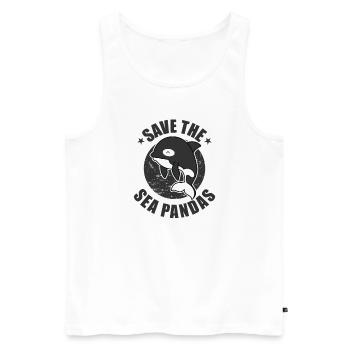 Save the Sea Pandas Dolphins and Whales - Men's Premium Organic Tank Top - white - Front - AI Model Male 178 light (178cm)