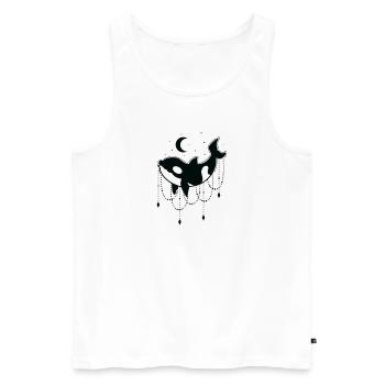 Orca with chains in front of moon - Men's Premium Organic Tank Top - white - Front - Michal (187cm)