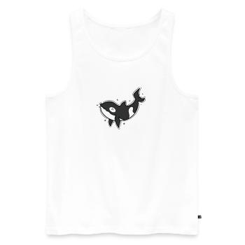 Orque, Grande Baleine, Créature marine - Débardeur bio Premium Homme - blanc - Devant - Michal (187cm)