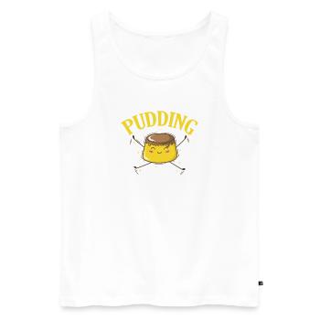 Dessert Pudding Rejoices Dessert - Men's Premium Organic Tank Top - white - Front - AI Model Male 178 light (178cm)