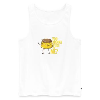 Vanilla Pudding with Chocolate Sauce Dessert - Men's Premium Organic Tank Top - white - Front - AI Model Male 178 light (178cm)