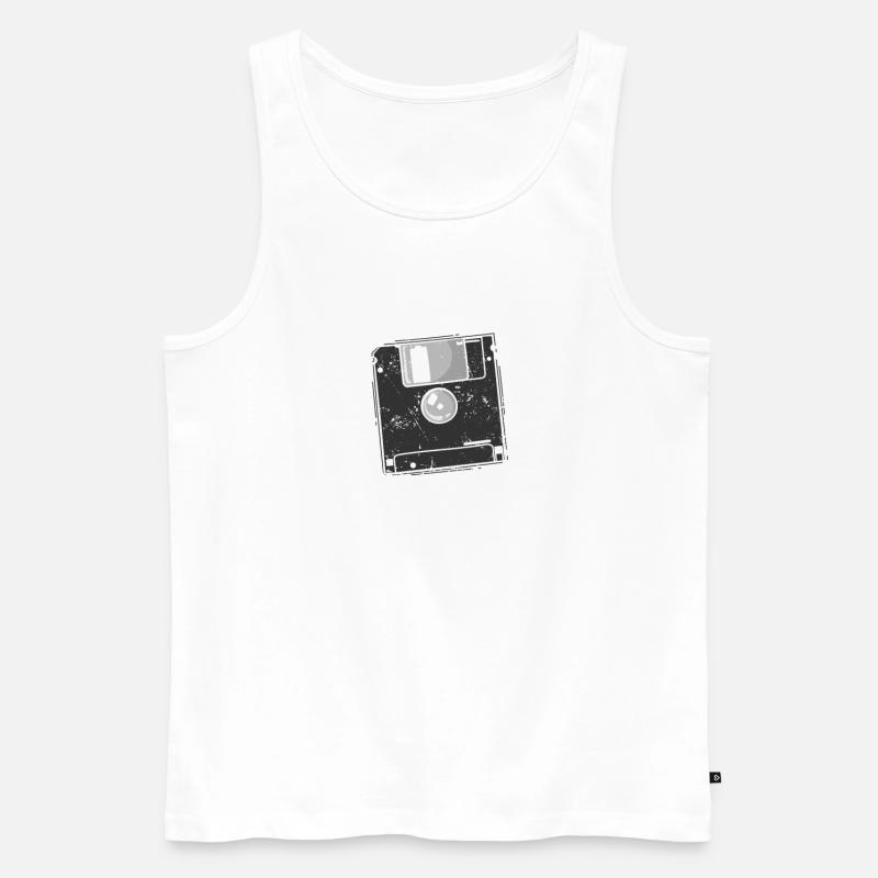 Floppy Disk Storage Module Disk - Men's Premium Organic Tank Top - white