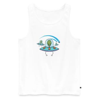Shooting star with aliens sky - Men's Premium Organic Tank Top - white - Front - AI Model Male 178 light (178cm)
