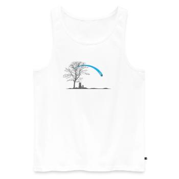 Shooting star in dark sky - Men's Premium Organic Tank Top - white - Front - AI Model Male 178 light (178cm)