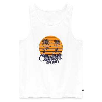 Cashier off Duty Verkäufer Supermarkt - Männer Premium Bio Tank Top - Weiß - Vorne - AI Model Male 178 light (178cm)