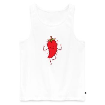 Dancing Chili Spice Scoville - Men's Premium Organic Tank Top - white - Front - AI Model Male 178 light (178cm)