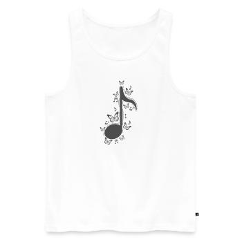 Note de musique avec musique de papillons - Débardeur bio Premium Homme - blanc - Devant - Michal (187cm)
