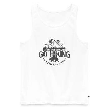 Worst Case Scenario Go Hiking a Bear Kills You - Men's Premium Organic Tank Top - white - Front - AI Model Male 178 light (178cm)