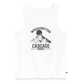 Washington Cascade Range Pacific Ring of Fire - Men's Premium Organic Tank Top - white - Front - AI Model Male 178 light (178cm)