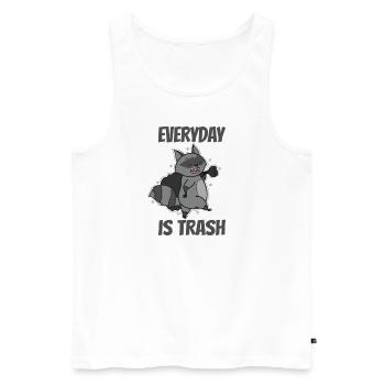 Tous les jours, c’est Trash Raccoon Omnivore - Débardeur bio Premium Homme - blanc - Devant - Michal (187cm)