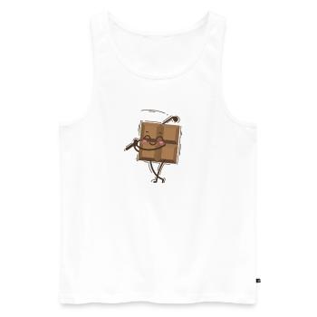 Bar of chocolate plays golf candy - Men's Premium Organic Tank Top - white - Front - AI Model Male 178 light (178cm)