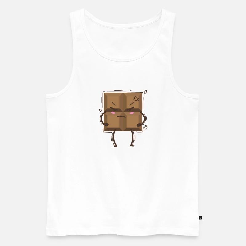 angry bar chocolate candy cocoa - Men's Premium Organic Tank Top - white
