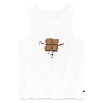 Bar Chocolate Dances Candy Cocoa - Men's Premium Organic Tank Top - white - Front - AI Model Male 178 light (178cm)