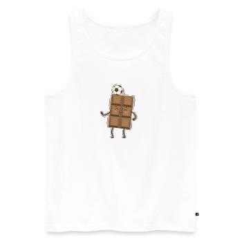 Bar of chocolate playing football candy - Men's Premium Organic Tank Top - white - Front - AI Model Male 178 light (178cm)