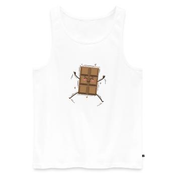 Tafel Schokolade freut sich Süßigkeit - Männer Premium Bio Tank Top - Weiß - Vorne - AI Model Male 178 light (178cm)