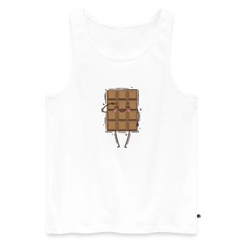 Bar of chocolate salutes candy - Men's Premium Organic Tank Top - white - Front - AI Model Male 178 light (178cm)