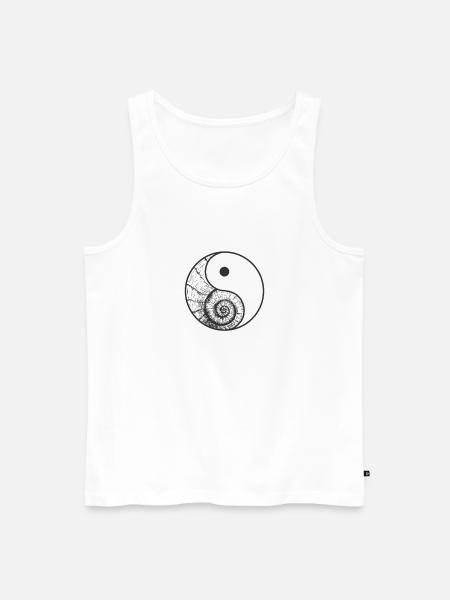 Seashell Yin and Yang Sign - Men's Premium Organic Tank Top - white