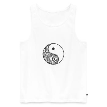 Yin and Yang Gleichgewicht Symbol - Männer Premium Bio Tank Top - Weiß - Vorne - AI Model Male 178 light (178cm)