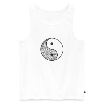 Wellen Yin and Yang Zeichen - Männer Premium Bio Tank Top - Weiß - Vorne - Michal (187cm)