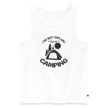 The best Days are spent Camping Urlaub - Männer Premium Bio Tank Top - Weiß - Vorne - Michal (187cm)