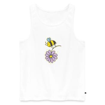 Abeille avec des animaux de fleur Nature apiculteur - Débardeur bio Premium Homme - blanc - Devant - Michal (187cm)