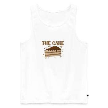 Le Gâteau Gâteau au chocolat - Débardeur bio Premium Homme - blanc - Devant - AI Model Male 178 light (178cm)