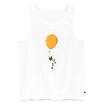 Astronaut floating on balloon - Men's Premium Organic Tank Top - white - Front - AI Model Male 178 light (178cm)