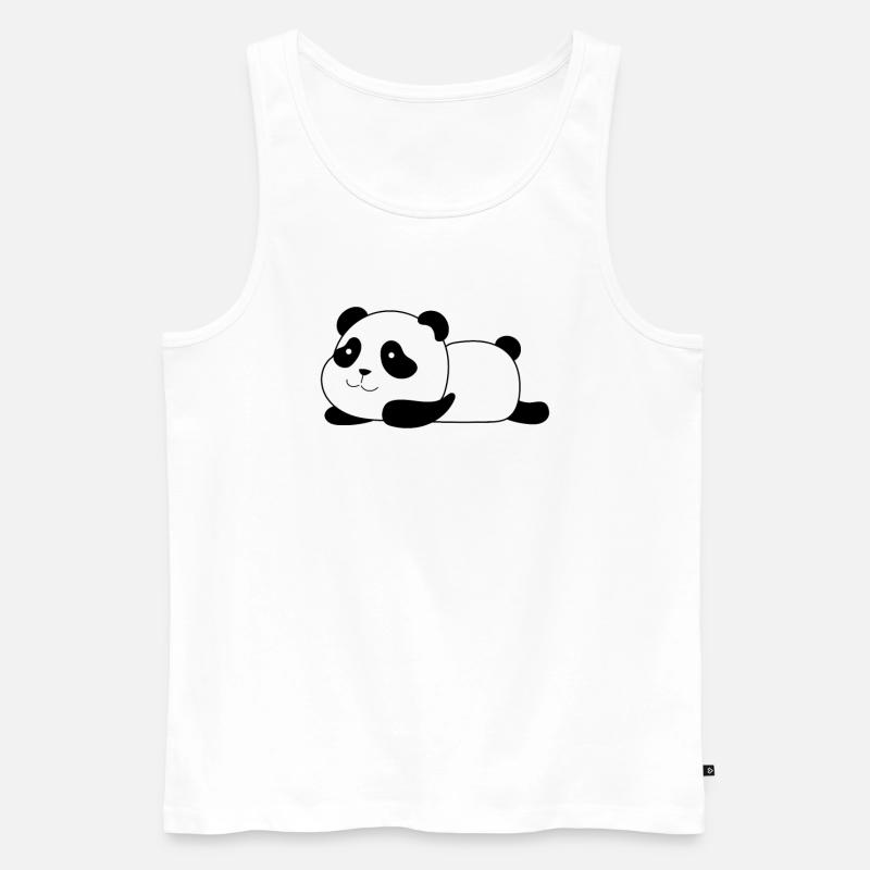fauler Panda - Männer Premium Bio Tank Top - Weiß