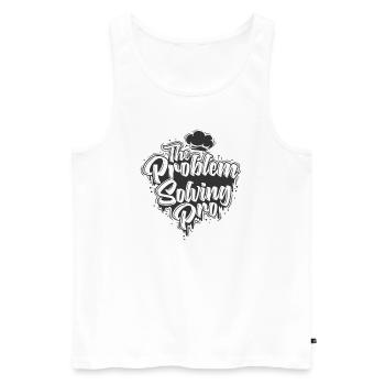 The Problem-Solving Pro - Men's Premium Organic Tank Top - white - Front - AI Model Male 178 light (178cm)