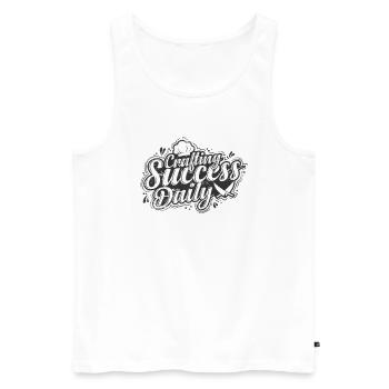 Crafting Success Daily - Men's Premium Organic Tank Top - white - Front - AI Model Male 178 light (178cm)