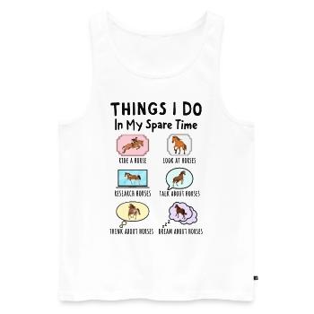 Things I Do in My Spare Time: All About Horses - Men's Premium Organic Tank Top - white - Front - Michal (187cm)