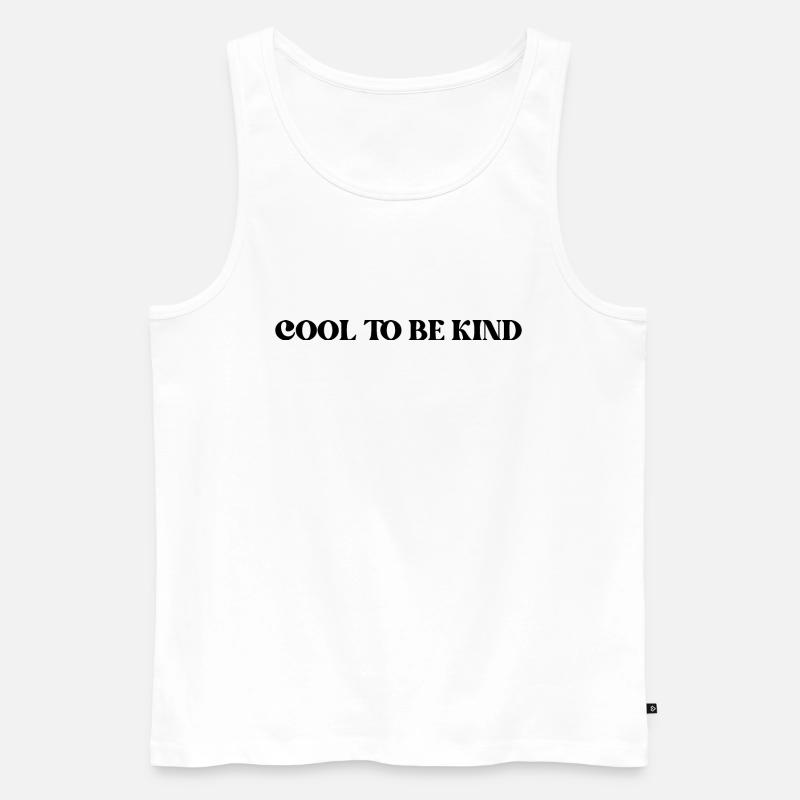 COOL, NETT ZU SEIN - Männer Premium Bio Tank Top - Weiß