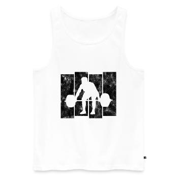 Bodybuilding Bodybuilder GYM Fitnessstudio Retro - Männer Premium Bio Tank Top - Weiß - Vorne - Michal (187cm)