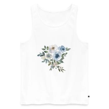 Fleurs Rose Aquarelle Aquarelle - Débardeur bio Premium Homme - blanc - Devant - Michal (187cm)