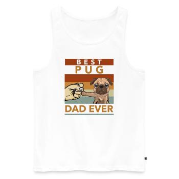 Mops Dad Vater Hund Herrchen lustiger pug Vatertag - Männer Premium Bio Tank Top - Weiß - Vorne - AI Model Male 178 light (178cm)